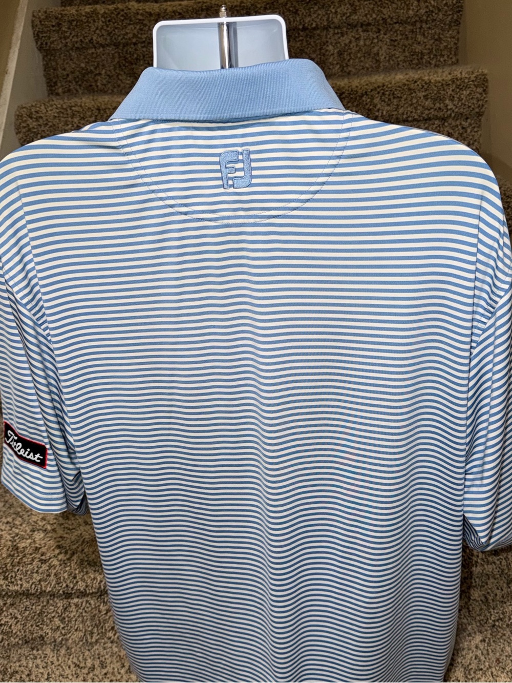 FootJoy FJ *Titleist* striped stretchy wicking golf ⛳️ polo shirt - men’s L - Picture 2 of 4